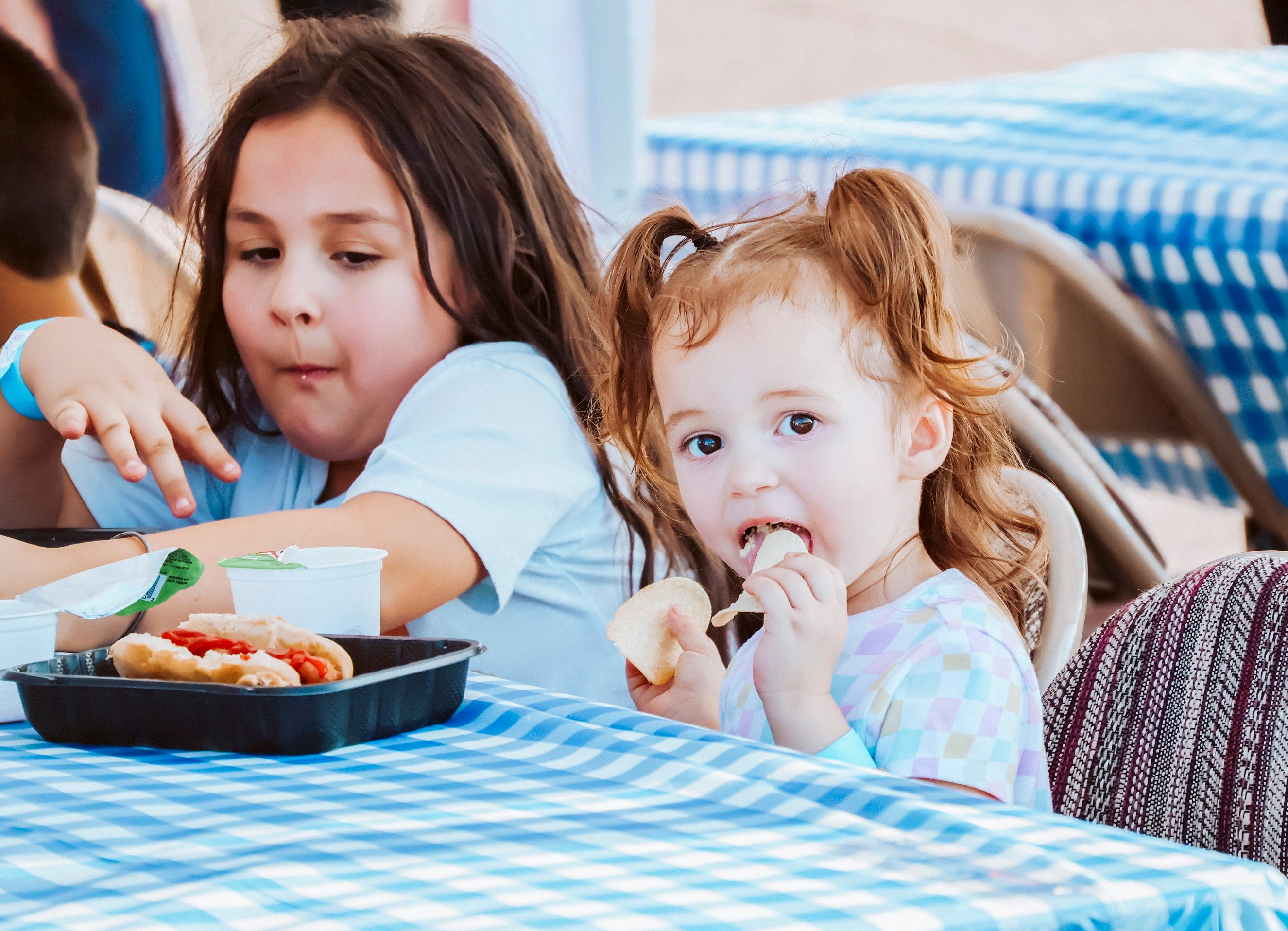 A child eating lunch.