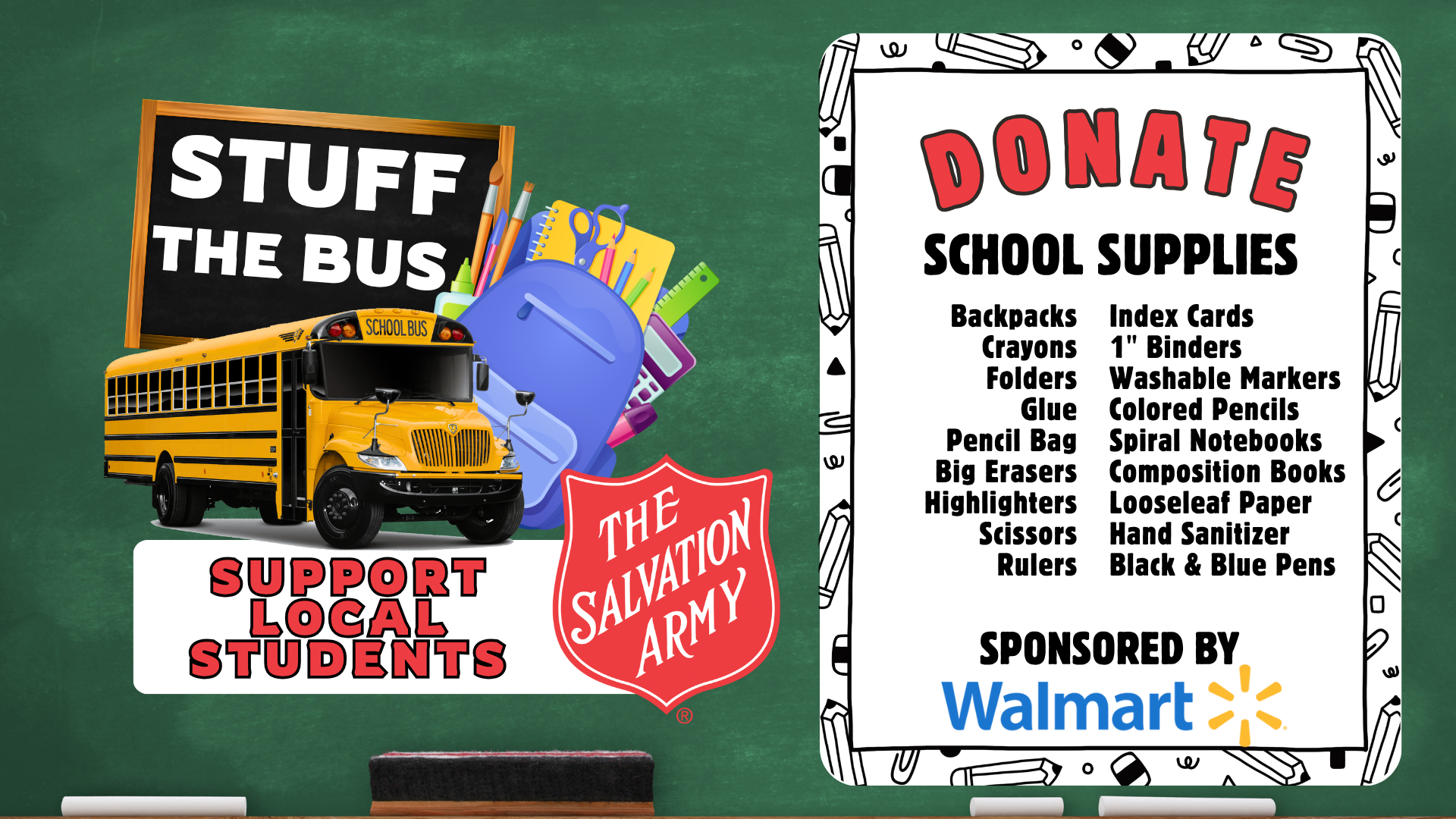 School supplies and donations needed for local children